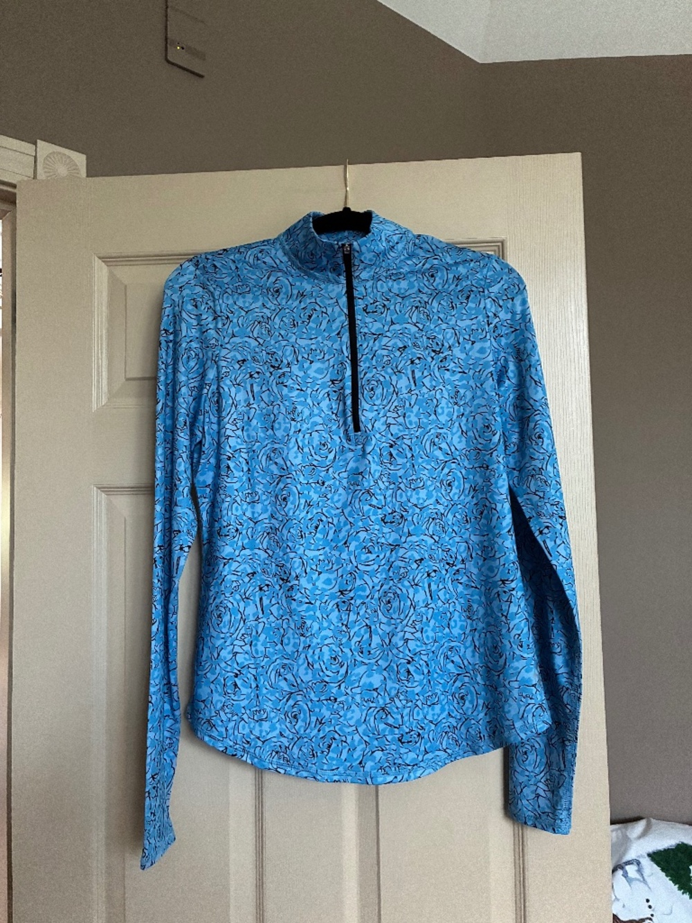 JoFit Blue/Black Print 1/4 Zip Top